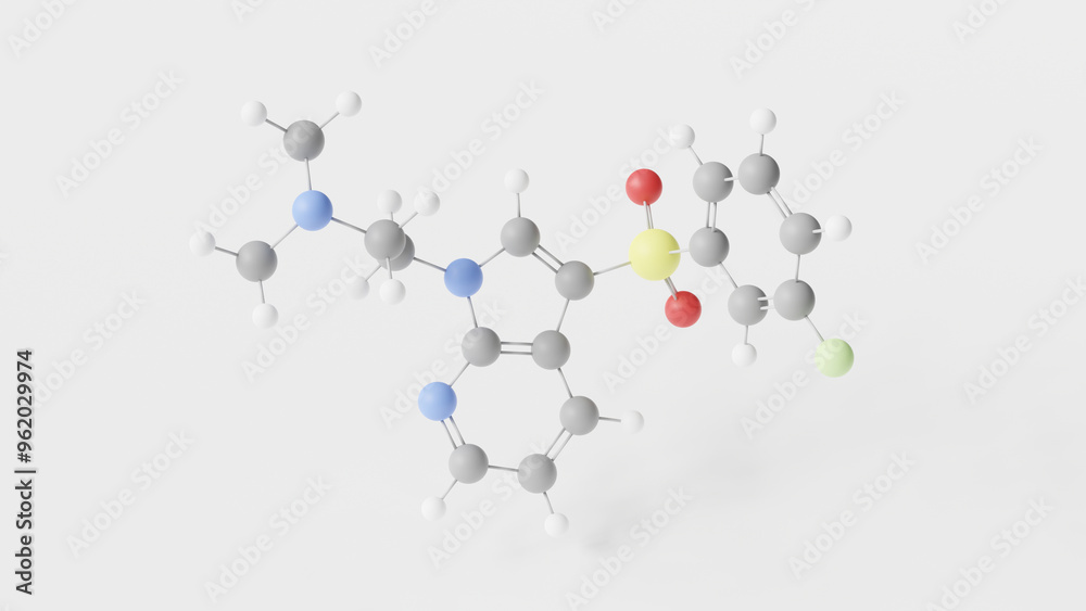 way-208466 molecule 3d, molecular structure, ball and stick model, structural chemical formula antidepressant way-208466 molecule 3d, molecular structure, ball and stick model, structural chemical formula antidepressant