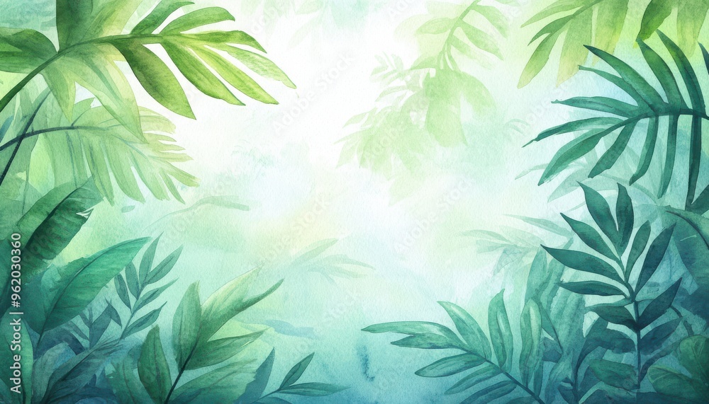 Lush green foliage enveloping a misty backdrop, creating a serene and tranquil atmosphere ideal for nature-themed designs. Lush green foliage enveloping a misty backdrop, creating a serene and tranquil atmosphere ideal for nature-themed designs.