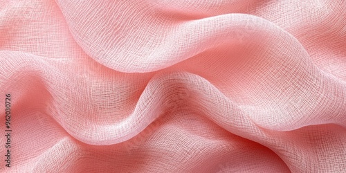 Pink Fabric with a White Grid Pattern