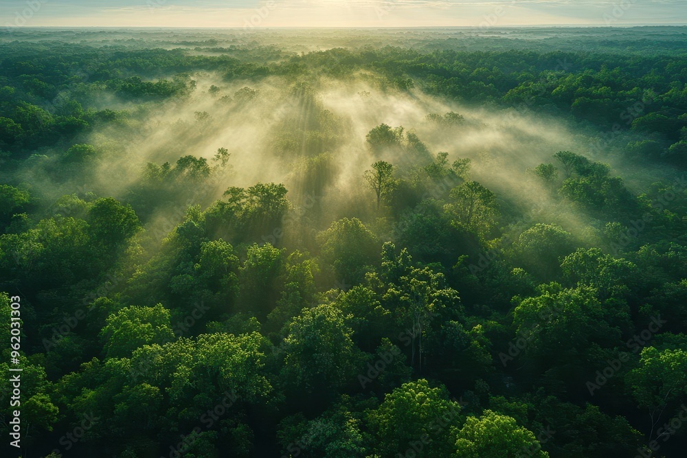 breathtaking aerial view of lush forest canopy stretching to horizon misty morning light filters through treetops creating tapestry of greens natures vastness captured from above breathtaking aerial view of lush forest canopy stretching to horizon misty morning light filters through treetops creating tapestry of greens natures vastness captured from above