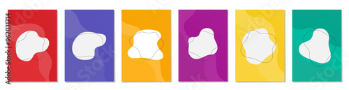 Web advertising banner template design. White blobs with frame.