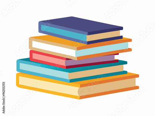 stack of colorful books  vector, stack-of-book-vector-image, piles of books