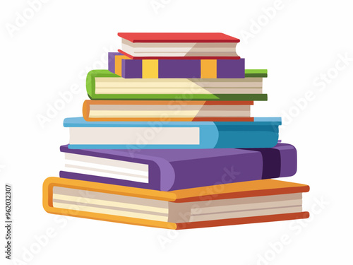 stack of colorful books  vector, stack-of-book-vector-image, piles of books