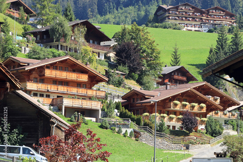 Ski resort village in the mountains