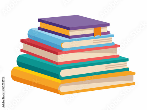 stack of colorful books  vector, stack-of-book-vector-image, piles of books