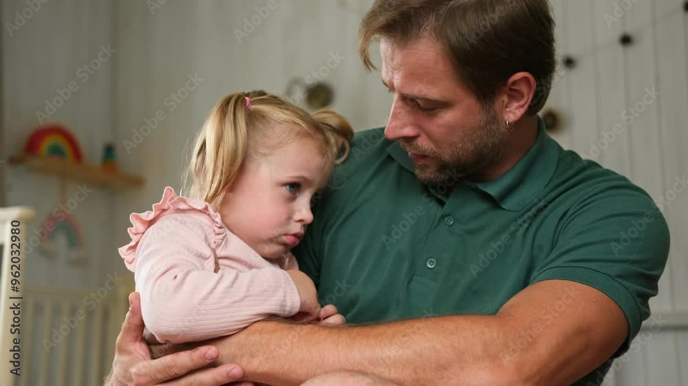 Happy Father Playing with Daughter. Three Years Baby Smiling, Laughing, Looking at Daddy. Man Showing Affection to Child. Candid Real Emotion. Beard Dad and Little Kid Girl. Authentic Family Lifestyle Happy Father Playing with Daughter. Three Years Baby Smiling, Laughing, Looking at Daddy. Man Showing Affection to Child. Candid Real Emotion. Beard Dad and Little Kid Girl. Authentic Family Lifestyle