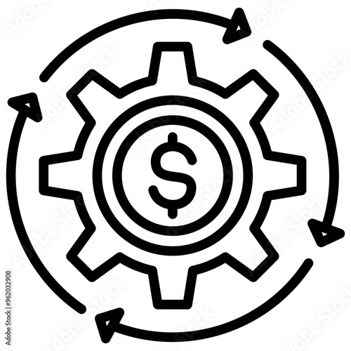 Finance icon with line style