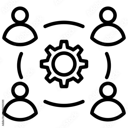 Teamwork icon with line style