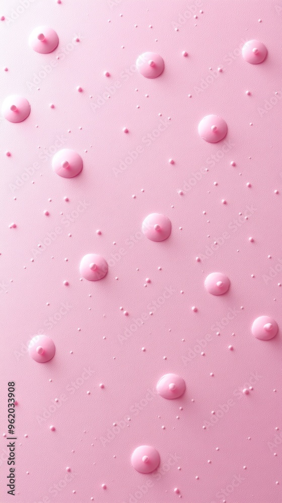 Abstract Pink Droplets on a Textured Surface Abstract Pink Droplets on a Textured Surface