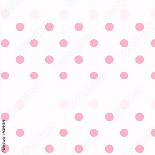 Pink Polka Dot Pattern on White Background