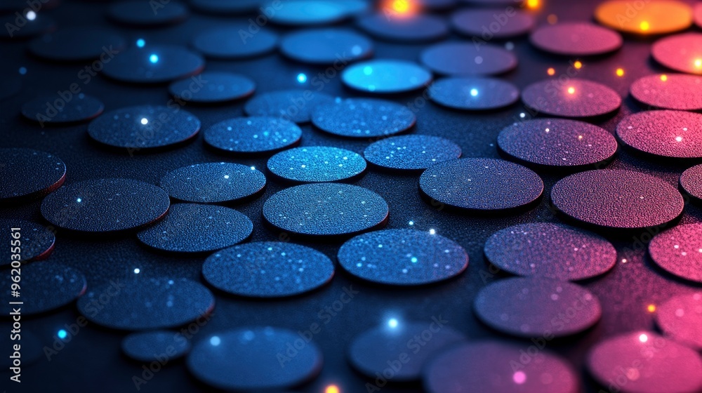 Abstract Neon Pattern of Colorful Circles Abstract Neon Pattern of Colorful Circles