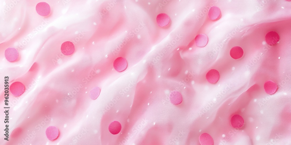 Pink Fabric with Circular Embellishments
