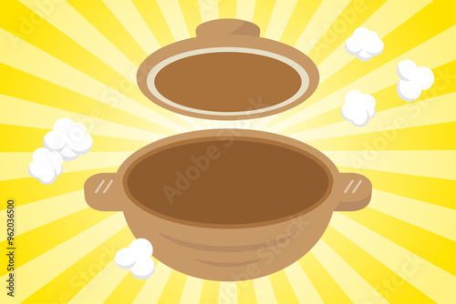 Wallpaper Mural 蓋を開けた土鍋。空の鍋のベクターイラスト。 Torontodigital.ca