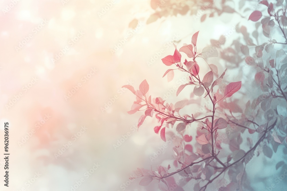 Delicate Pink and Gray Tree Branch with Blurred Background Delicate Pink and Gray Tree Branch with Blurred Background