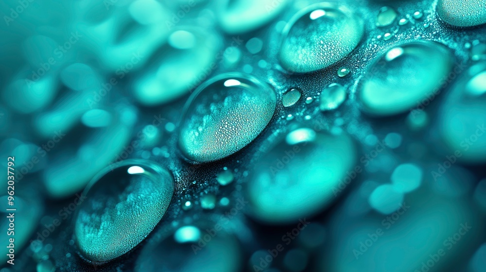 Macro Photography of Water Droplets on a Blue Surface Macro Photography of Water Droplets on a Blue Surface
