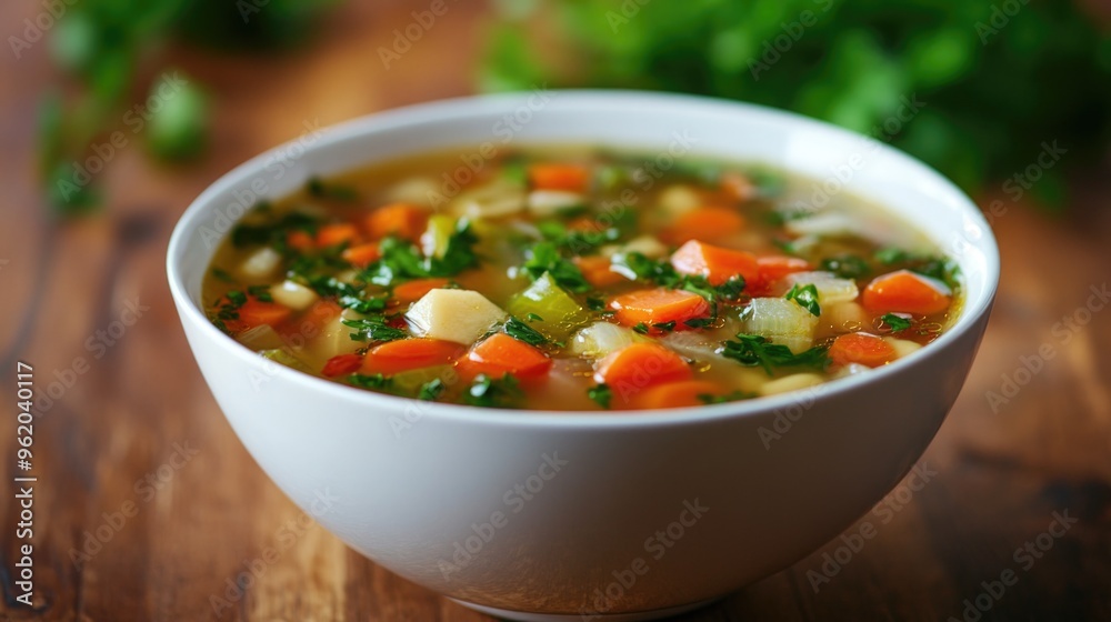 Nourishing Creamy Carrot Soup in a Bowl on a Table Nourishing Creamy Carrot Soup in a Bowl on a Table