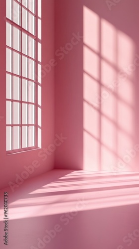 Pink Room with Window and Light Streaks