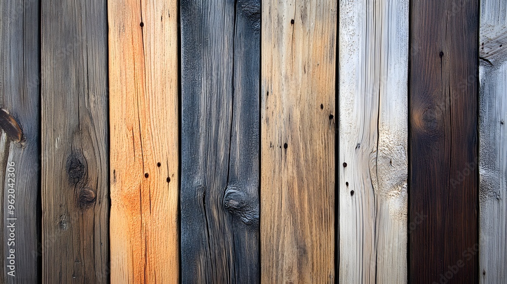 Fototapeta premium 112. Detailed, rustic wooden planks with visible grain