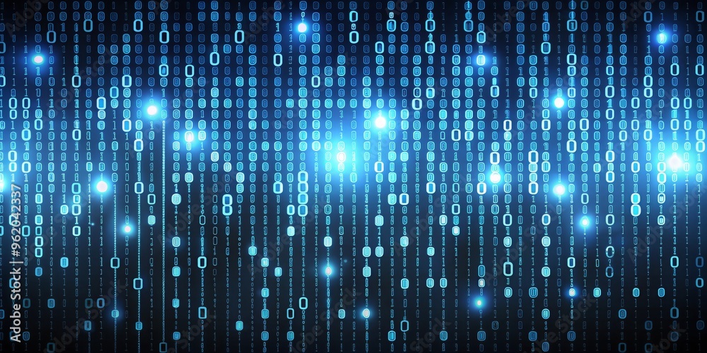 Binary Code Flow with Glowing Lights, Digital, Abstract, Technology, Data ,binary code, digital art Binary Code Flow with Glowing Lights, Digital, Abstract, Technology, Data ,binary code, digital art