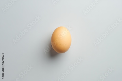 Single brown egg centered on plain white background