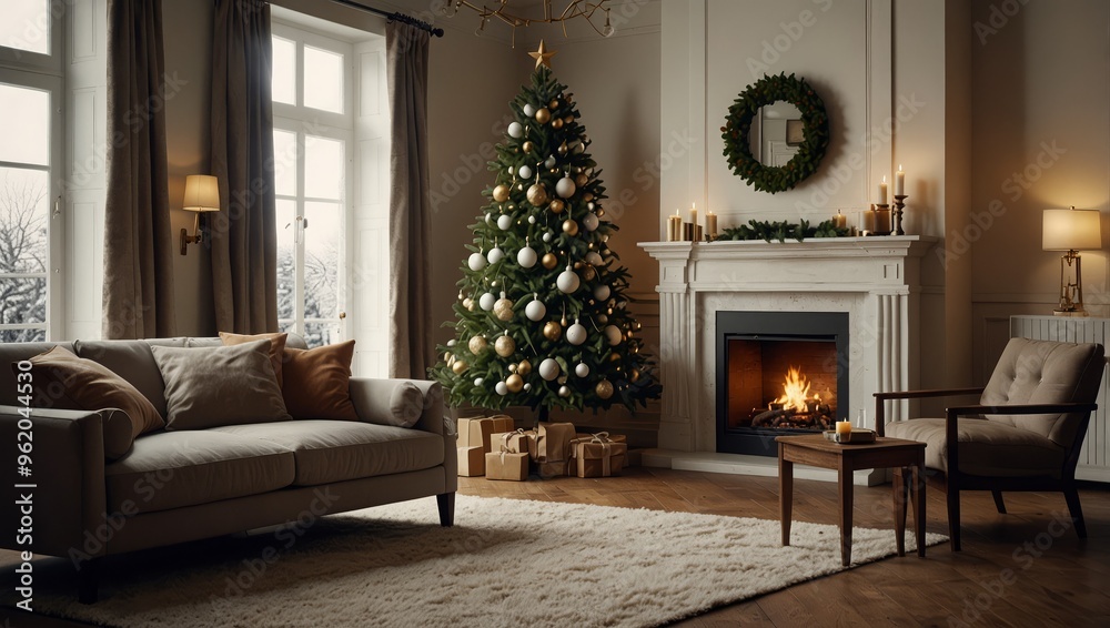 Fototapeta premium Christmas interior