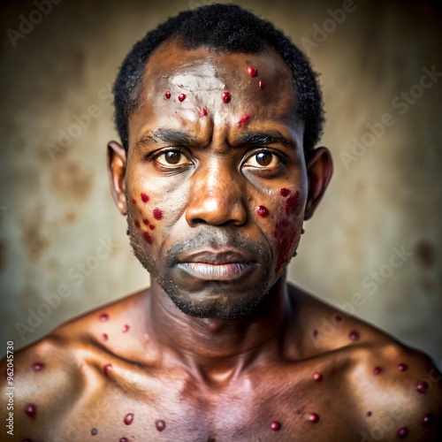 Monkey pox on a man