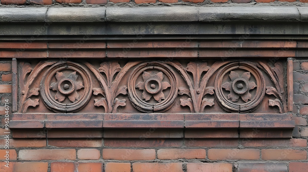 108. Detailed, intricate brickwork with varied textures 108. Detailed, intricate brickwork with varied textures