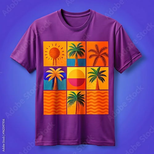 The text summer block t shirt