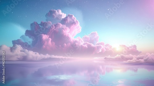 Wallpaper Mural A beautiful sky with a pink cloud and a sun in the background Torontodigital.ca