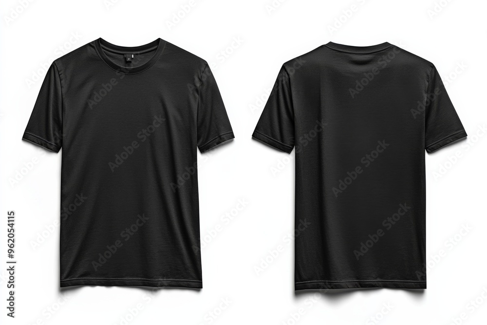 Black Tshirt Mockup Front and Back Isolated created with Generative AI Black Tshirt Mockup Front and Back Isolated created with Generative AI