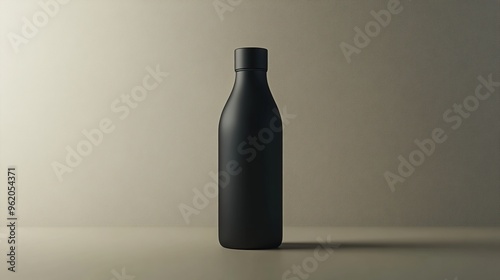 Black Bottle on a Light Background