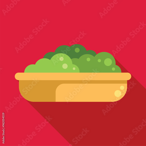 Green bush growing from wooden flowerpot, gardening and ecology concept