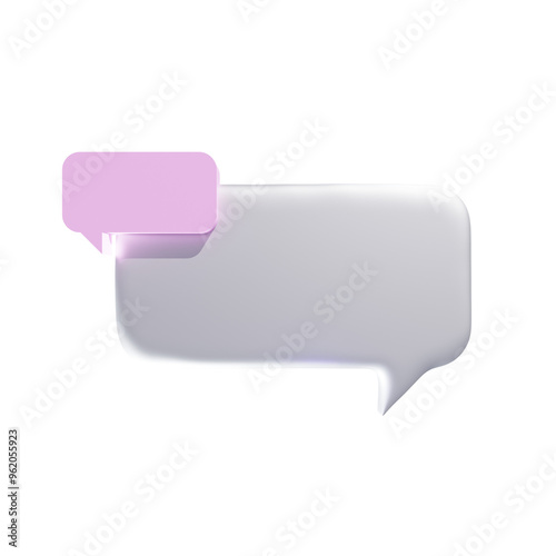 3d minimalist pink chatbox