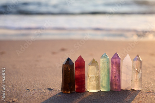 Photography Chakra Crystal Collection for meditation by the Sea