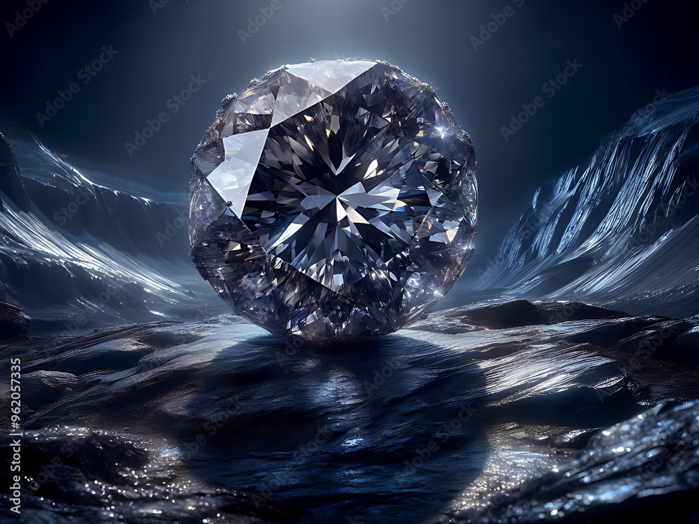Fototapeta premium diamond on black background