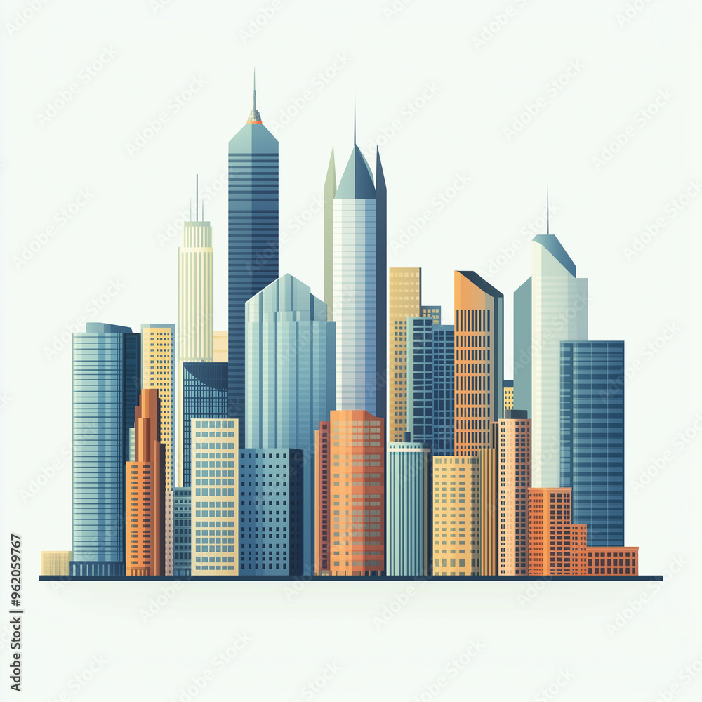 A sleek vector illustration of a modern city skyline, symbolizing urban development and growth. A sleek vector illustration of a modern city skyline, symbolizing urban development and growth.