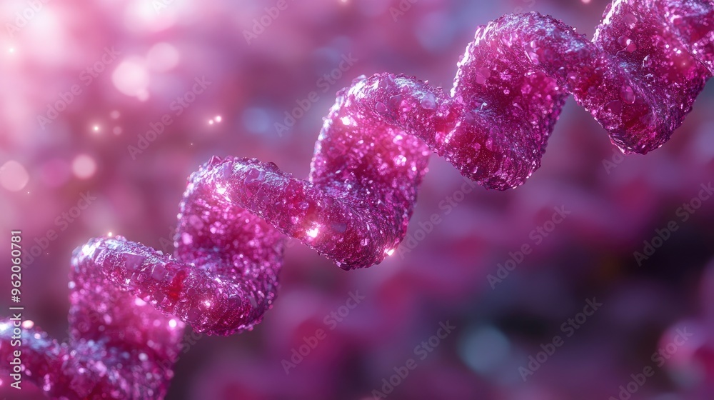 Pink DNA Helix, Genetic Code, 3D Rendering Pink DNA Helix, Genetic Code, 3D Rendering
