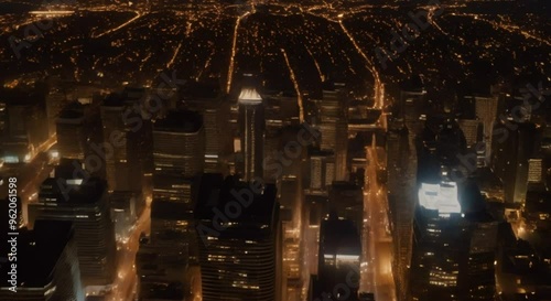 Close-up of a city’s iconic landmark at night.
