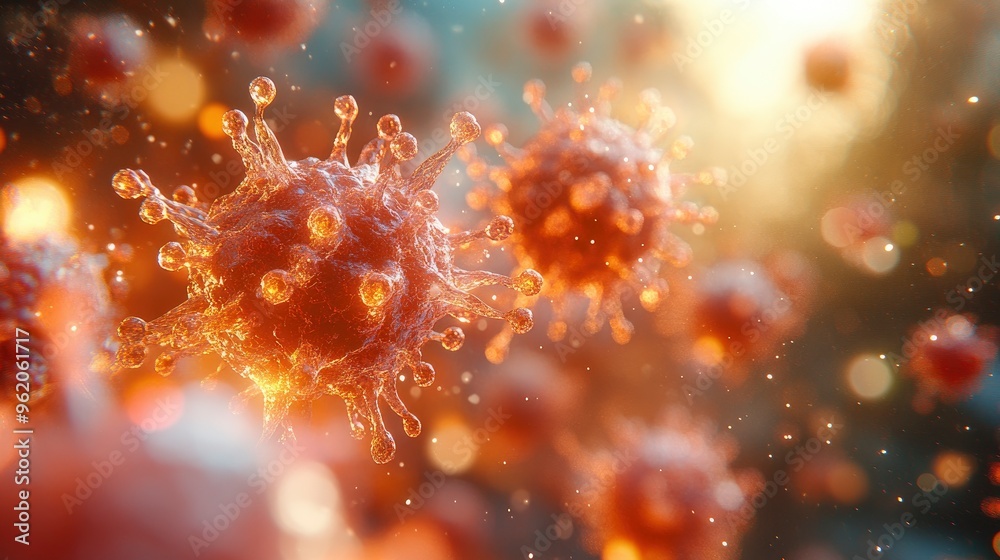 Microscopic View of Virus Cells Microscopic View of Virus Cells
