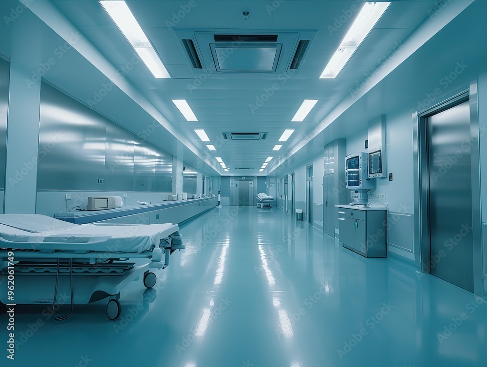 Tranquil Hospital Bed Scene, Serene and Peaceful Environment for Recovery and Healing Tranquil Hospital Bed Scene, Serene and Peaceful Environment for Recovery and Healing