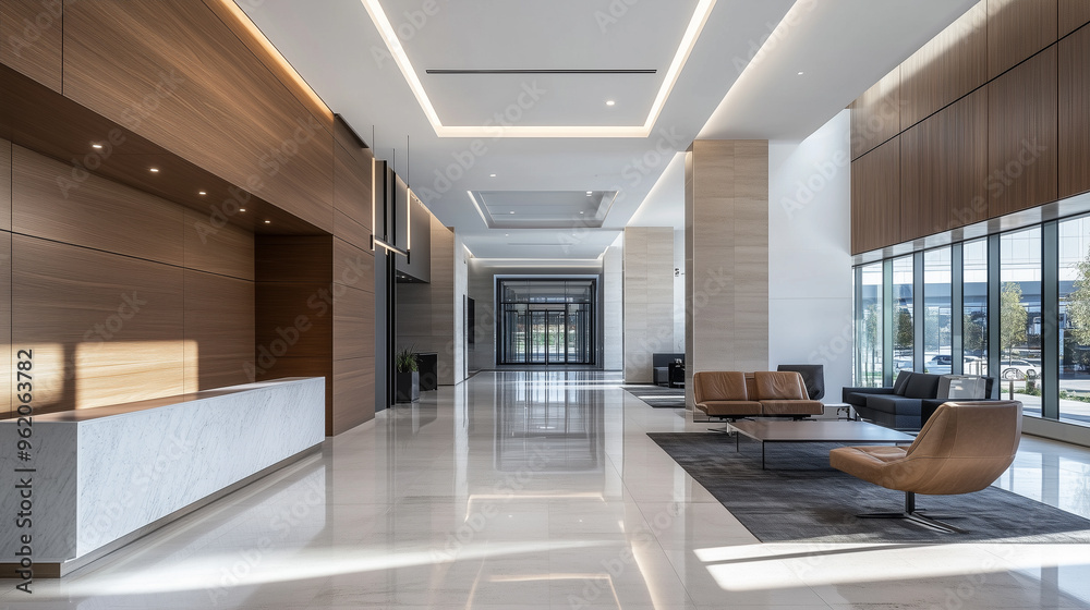 Modern waiting room in luxury office building Modern waiting room in luxury office building