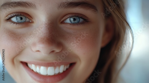 Happy and Youthful Woman with Smiling Expression