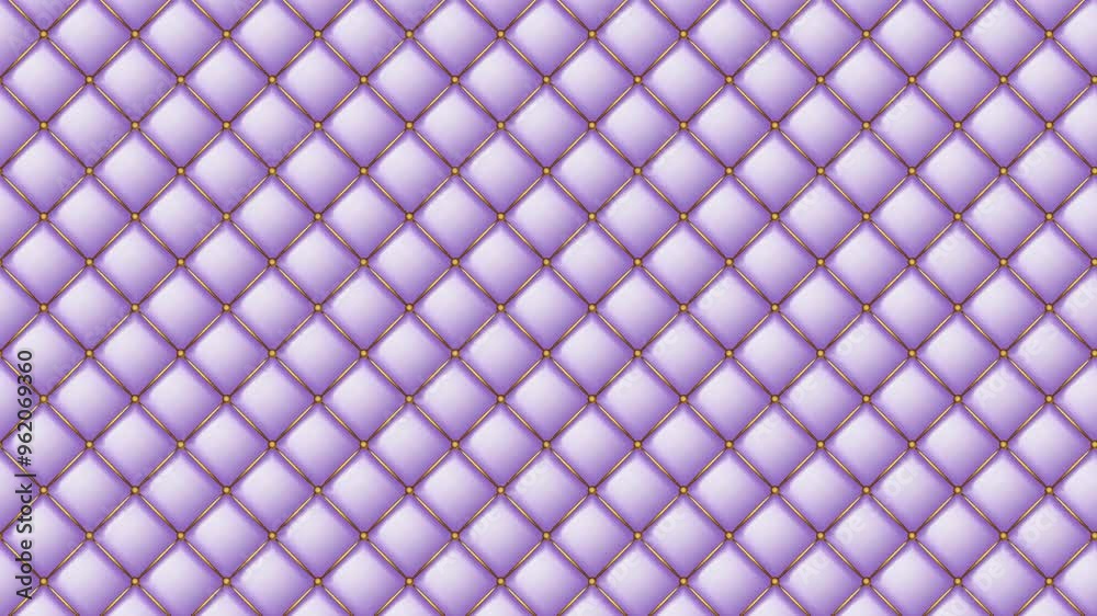 Upholstery quilted background animation. Purple leather texture sofa backdrop. 4K seamless loop animation Upholstery quilted background animation. Purple leather texture sofa backdrop. 4K seamless loop animation