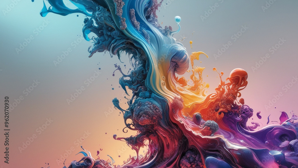 Fototapeta premium Liquid marble textured backgrounds. Wavy psychedelic backdrops. Abstract painting for web design or print. Good for cards, covers, and business presentations. Vector illustration 