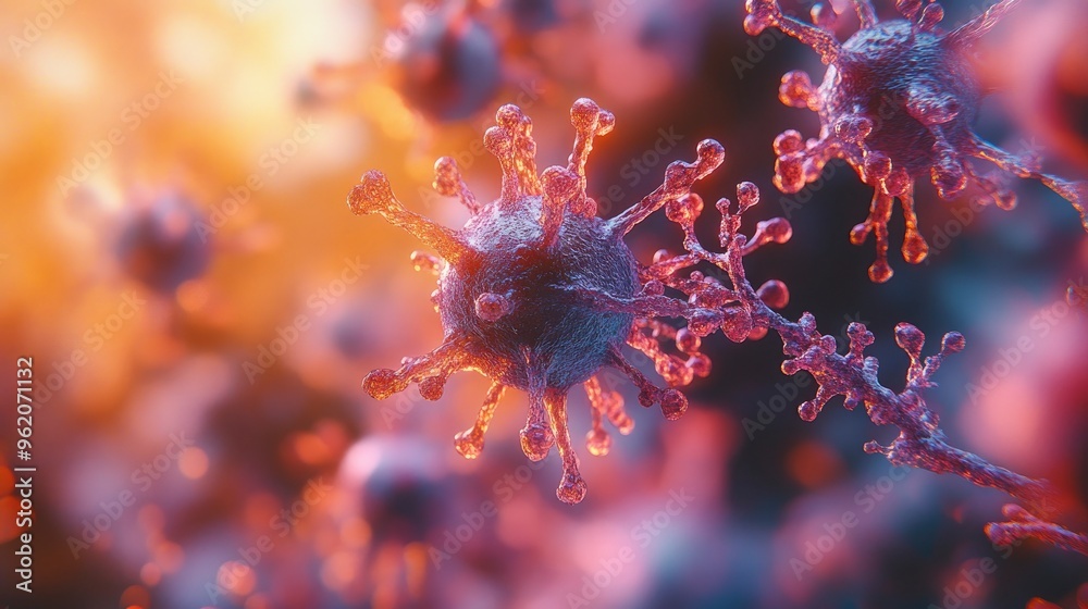 Microscopic View of Coronavirus Particles Microscopic View of Coronavirus Particles