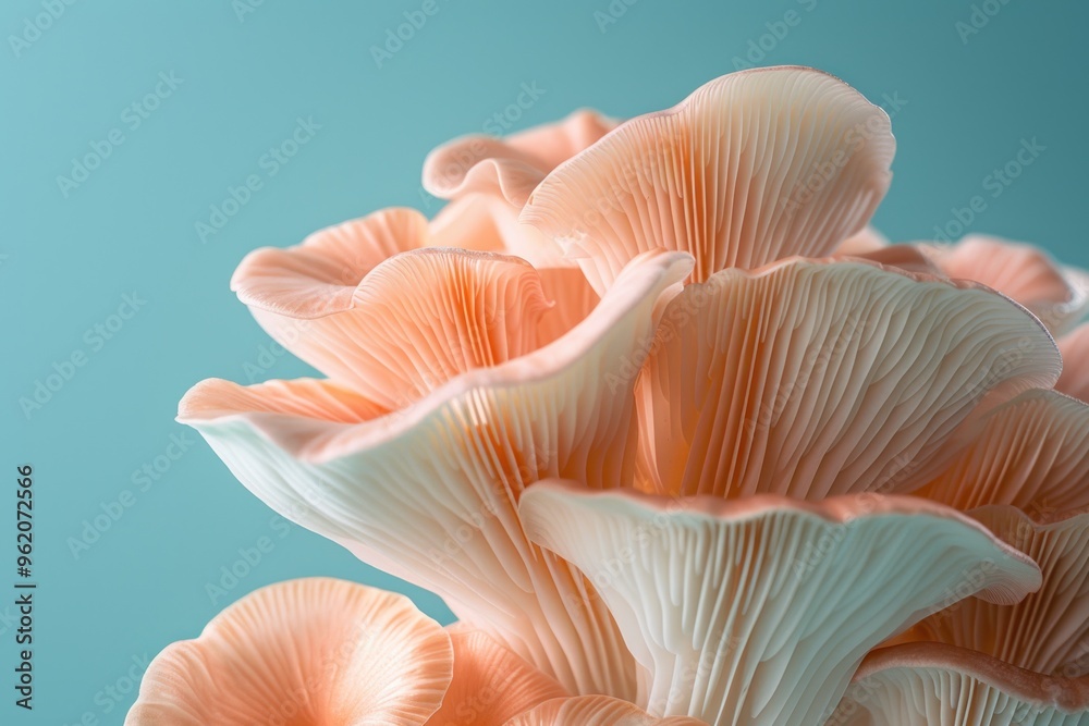 Pink Oyster Mushroom Close-Up
