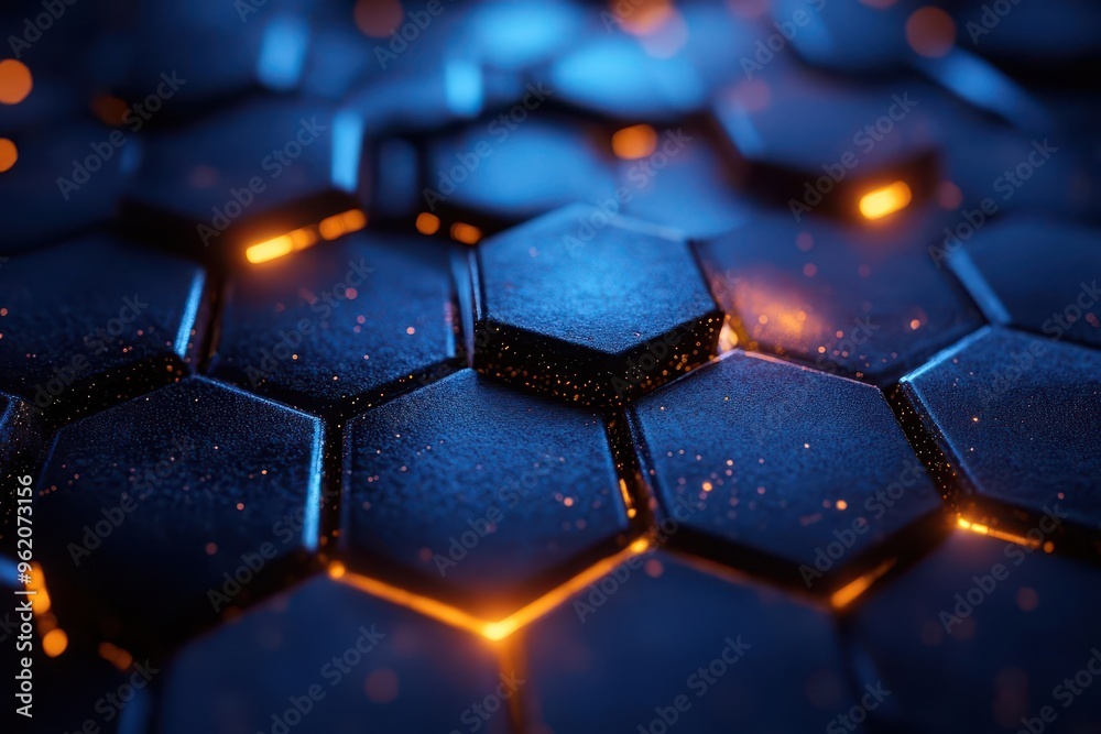 futuristic hexagonal pattern in black and blue sleek technological aesthetic with subtle glow creating depth and movement futuristic hexagonal pattern in black and blue sleek technological aesthetic with subtle glow creating depth and movement