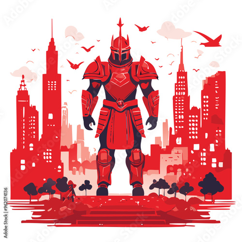 Print Aswin in the city comes in a red color scheme.