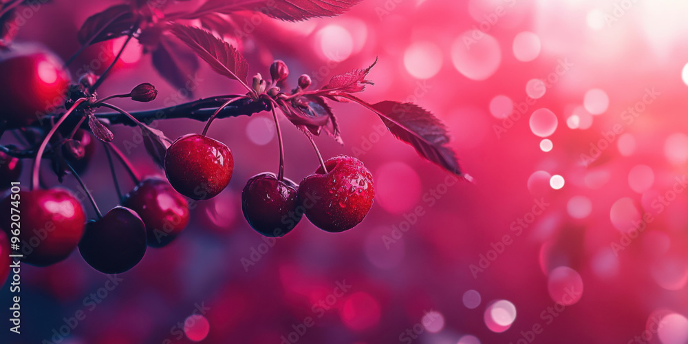 cherries on abstract blurred
background cherries on abstract blurred
background