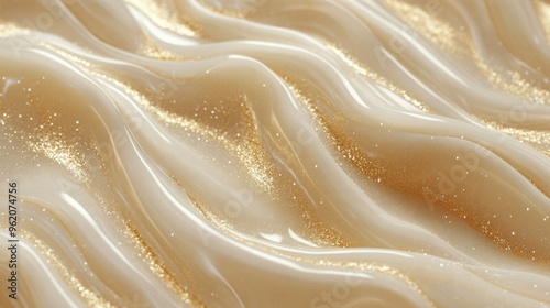 Abstract background featuring soft fabric in waves, with marble texture and gold glitter.